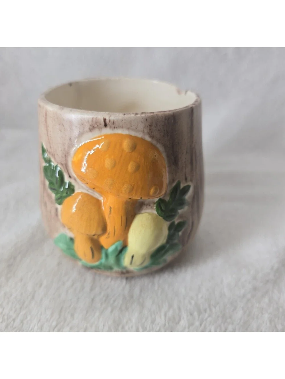 Vintage 70s Arnels Mushroom Small Ceramic Canister *No Lid* Signed Theresa Doom